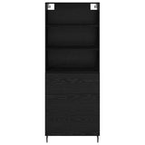 Highboard with Drawer Black Oak 69.5 x 34 x 180 cm 3416072