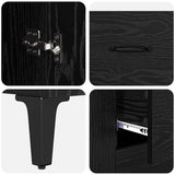Highboard Black Oak 69.5 x 34 x 180 cm Engineered Wood 3416082