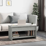 809651 Coffee Table Concrete Grey 102x50x52,5 cm Engineered Wood