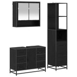Bathroom Furniture Set 3 pcs Black Oak Engineered Wood 3402493
