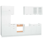 ZNTS 8 Piece Kitchen Cabinet Set White Engineered Wood 3067639