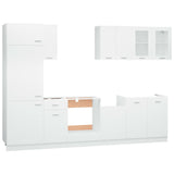 ZNTS 8 Piece Kitchen Cabinet Set White Engineered Wood 3067639