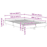 Bed Frame No Mattress Artisan Oak 120x200 cm Engineered Wood 861038