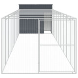 Dog House with Run Anthracite 214x1069x181 cm Galvanised Steel 3189123