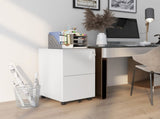 2-Drawer Vertical Filing Cabinet with Lock 5 Wheels, Steel Mobile File Cabinet, for A4, Legal T3398P344463