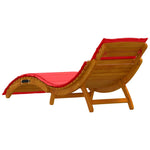 Sun lounger 2 pcs Red 184 x 55 x 64cm Solid Acacia wood 4107099