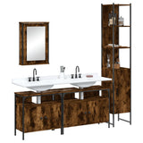 4 Piece Bathroom Furniture Set Smoked Oak Engineered Wood 3214807