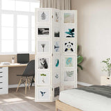 Room Divider 3 Panels White Solid Wood Paulownia 358688
