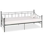 ZNTS 284670 DayBed Frame without Mattress Grey Metal 90x200 cm