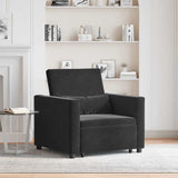 Pull out Sofa Bed Single Black 90 x 165 x 87 cm Velvet 42002703