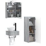 Bathroom Cabinet Set 4 pcs Grey Sonoma 40 x 10.5 x 60.5 cm 3407364