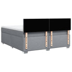 ZNTS Box Spring Bed with Mattress Light Grey 180x200 cm Fabric 3285967