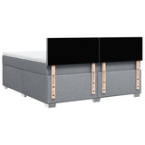 ZNTS Box Spring Bed with Mattress Light Grey 180x200 cm Fabric 3285967