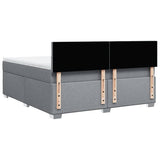 Box Spring Bed with Mattress Light Grey 180x200 cm Fabric 3285967