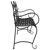 Garden Bench 2-Seater 114 x 56.5 x 90 cm Steel Black 42029538