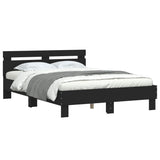 Bed Frame Black Engineered wood and plywood 120x200 cm Bed Frame 3207554