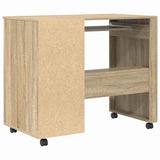 Desk with Wheels Sonoma Oak 91 x 50 x 77 cm Engineered Wood 869532