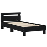 Bed Frame without Mattress with Headboard Black 75x190 cm Small Single 838569