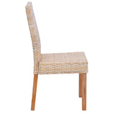 Dining Chair 2 pcs Natural 45 x 54 x 93 cm Solid Mahogany Wood 42012422