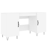 Desk White 140x50x75 cm Engineered Wood 829540
