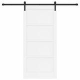 Sliding Door White 93 x 202 cm Solid Pine Wood 3333319