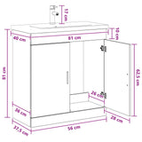 Bathroom Furniture Set Sonoma Oak 81 x 40 x 84.5 cm 3404360
