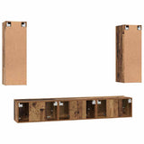 TV Cabinet Set Wall-mounted 5 pcs Old Wood Engineered Wood 3393450