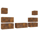 7 Piece TV Cabinet Set Smoked Oak Engineered Wood 3120287