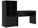 Desk with Drawer with Shelf with Storage 2 pcs Black Oak 3337322