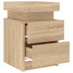 ZNTS Bedside Cabinets with LED Lights 2 pcs Sonoma Oak 35x39x55 cm 836754