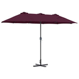 Garden Parasol Bordeaux Red 370 x 197 x 239 cm 42003373