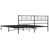 Metal Bed Frame without Mattress with Headboard Black 180x200cm 355271