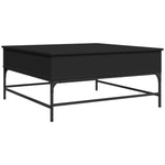 ZNTS Coffee Table Black 95x95x45 cm Engineered Wood and Metal 3217064