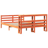 Bed Frame without Mattress Wax Brown 135x190 cm Double Solid Wood Pine 3305839