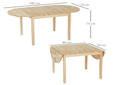 4-6 Person Wooden Drop-Leaf Table - Natural Finish T3398P344124