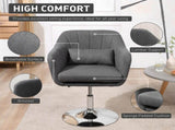 Swivel Linen Fabric Accent Chair for Living Room Contemporary Vanity Armchair with Adjustable Height T3398P328132