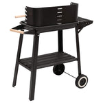 Charcoal BBQ Grill with Wheels Black Steel 315386