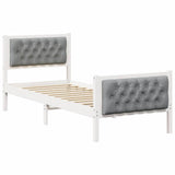 Bed Frame with Headboard Light Grey 80 x 200 cm Solid Pine Wood 878433
