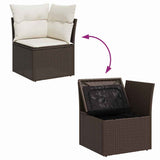 Garden Sofa Set with Cushion 6 pcs Brown Poly rattan 3357021