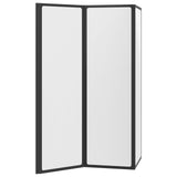 Foldable Shower Screen Black and Full Frost 132 x 2 x 140 cm 42039805
