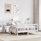 Bed Frame with Headboard without Mattress White 140x200 cm 3305970