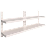 2-Tier Floating Wall Shelves 2 pcs Stainless Steel 200x30 cm 3055899