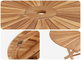 Folding Garden Table Natural 110 x 75 cm Solid Teak Wood 42028987