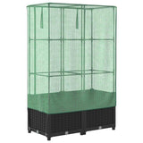 Raised Bed with Greenhouse Cover Rattan Look 80x40x138 cm 4015814