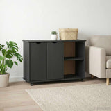 Rolling Cabinet Grey 100 x 39 x 65.5 cm Solid Pine Wood 42028386