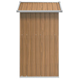 Garden Shed Brown 126x97.5x177 cm Galvanised Steel 316236
