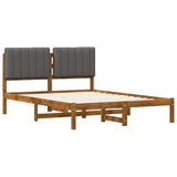 Bed Frame with Upholstered Headboard Natural and Light Grey 904149
