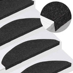 ZNTS Stair Mats Self-adhesive 30 pcs Black 65x22.5x3.5 cm 3365907