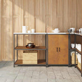 Kitchen Storage Set HATTEM 2 pcs Rusty Steel 3392665