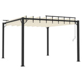 Gazebo with Louvered Roof 3x3 m Cream Fabric and Aluminium 313924